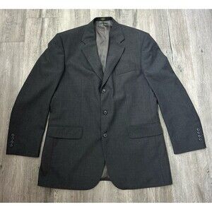 Stafford Suit Mens 42R Gray Wool 2 Piece Jacket Vest 3 Button Blazer Sportcoat